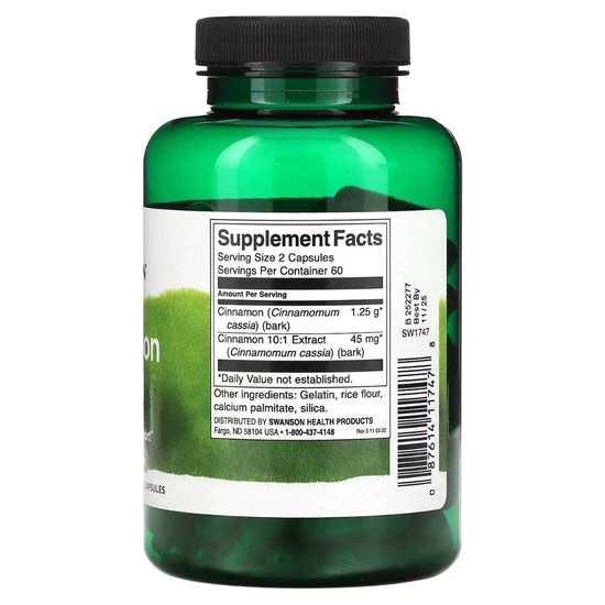Swanson Cinnamon Bark Maximum Strength Capsules 120 Capsules