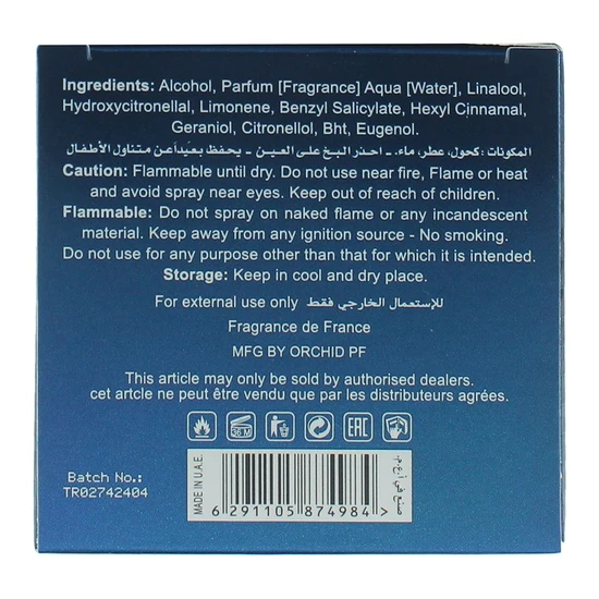 Orchid Treasure Pour Homme Eau De Parfum 100ml