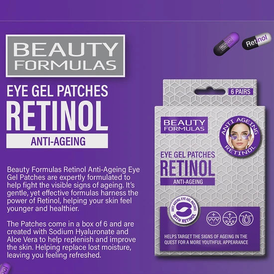 Beauty Formulas Retinol Anti Ageing Eye Gel Patches 6 Pairs