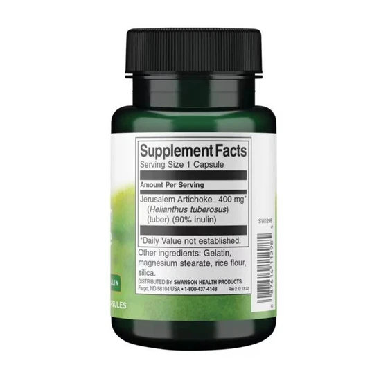 Swanson Prebiotic Jerusalem Artichoke 400mg Capsules 60 Capsules