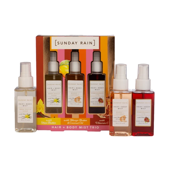 Sunday Rain Hair & Body Mist Trio