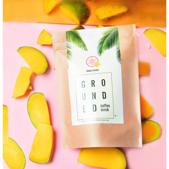 Grounded Body Mango & Papaya Coffee Scrub For Dry Skin 200g