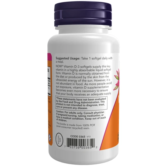 NOW Foods Vitamin D-3 1000iu 180 Softgels