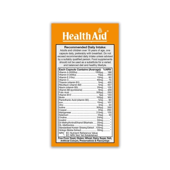 Health Aid Gericaps Active Capsules 30 Capsules