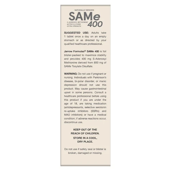 Jarrow Formulas SAMe 400 30 Tablets