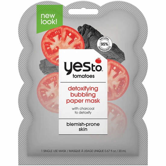 Yes To Tomatoes Anti Pollution Detoxifying Charcoal Bubbling Paper Mask 20ml
