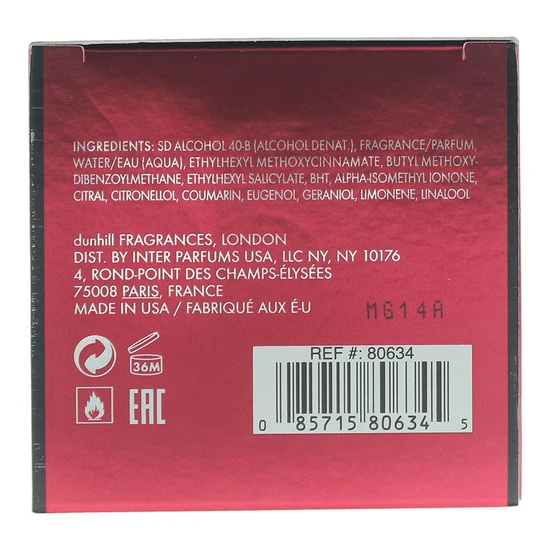 Dunhill London Icon Racing Red Eau De Parfum 100ml