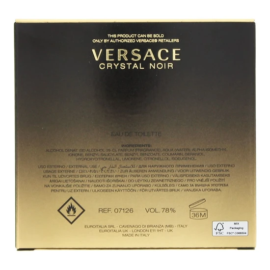 Versace Crystal Noir Eau De Toilette 50ml