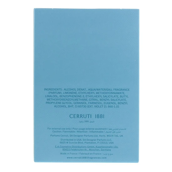 Cerruti 1881 Pour Homme Riviera Eau De Toilette 100ml