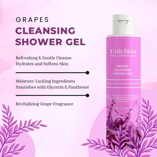 Erth Skin London Grapes Cleansing Shower Gel