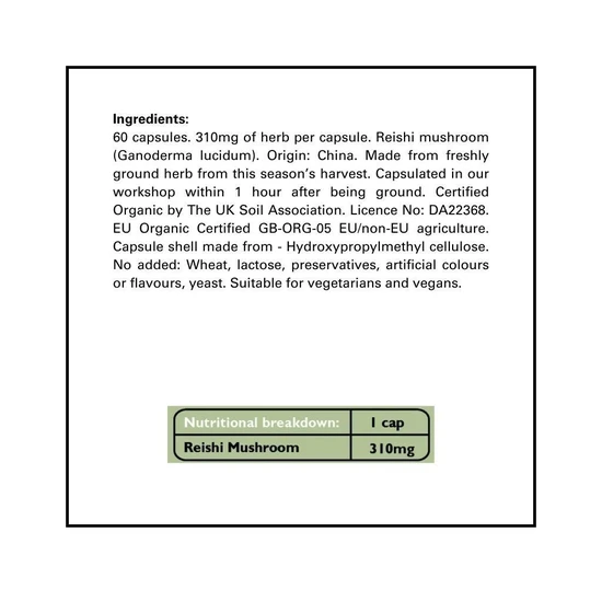 Fushi Organic Reishi Mushroom 60 Capsules