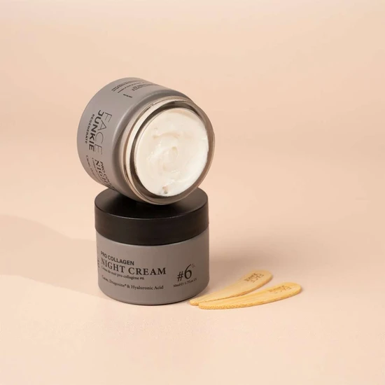 Face Junkie #6 Pro Collagen Night Cream With Hyaluronic Acid, Cacao & Dragosine Peptide 50ml