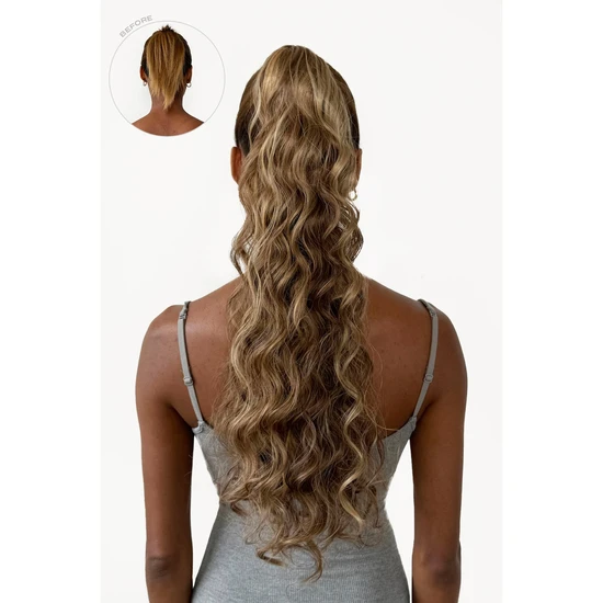 LullaBellz Midi Grande 20" Curly Corkscrew Pony BLONDES | CARAMEL BLONDE
