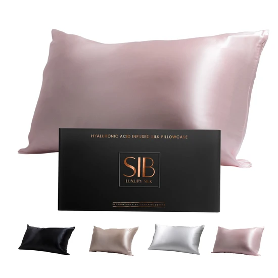 Sleep In Beauty SIB Hyaluronic Acid Infused Silk Pillowcase Classic Champagne