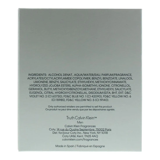 Calvin Klein Truth For Men Eau De Toilette 100ml