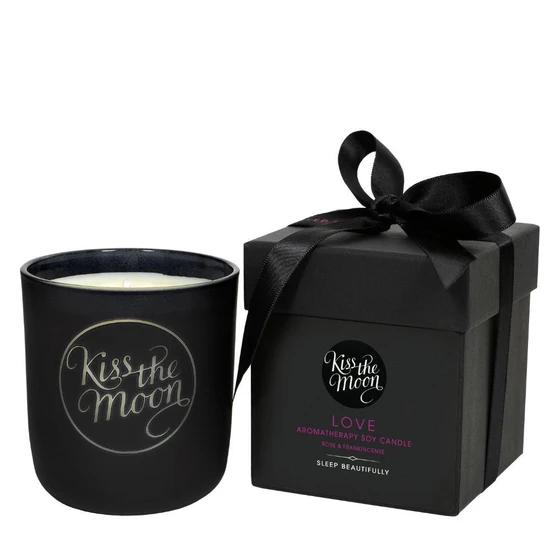 Kiss LOVE AROMATHERAPY SOY CANDLE Rejuvenate with Rose & Frankincense