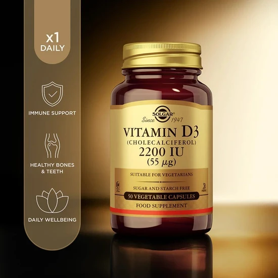 Solgar Vitamin D3 55ug 2200iu Vegicaps 50 Vegicaps