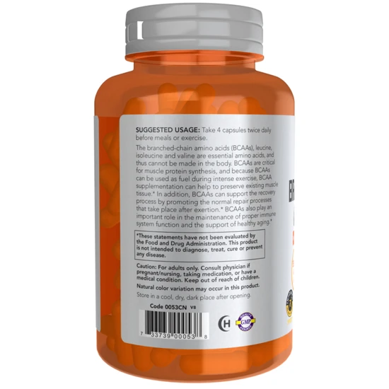 NOW Foods BCAA Branched Chain Amino Acids Capsules 120 Capsules