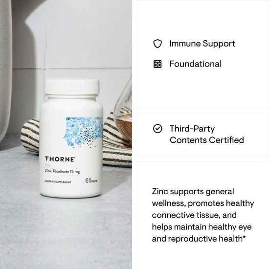 Thorne Zinc Picolinate 15mg Capsules 60 Capsules
