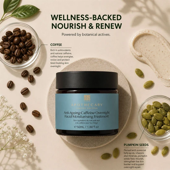 Dr Botanicals Anti-Ageing Caffeine Overnight Facial Moisturising Treatment 50ml