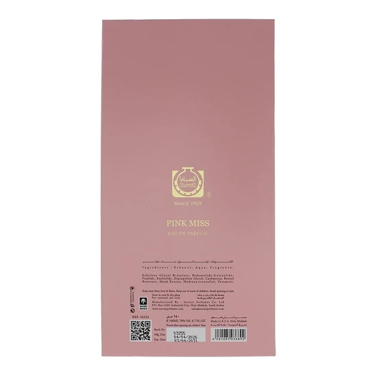 Surrati Heritage Collection Pink Miss Eau De Parfum 140ml