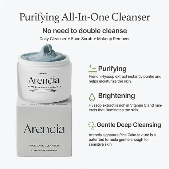 Arencia Fresh Blue Hyssop+ Rice Mochi Cleanser 120g