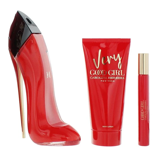 Carolina Herrera Very Good Girl Eau De Parfum Gift Set 80ml Eau De Parfum + 10ml Eau De Parfum + 100ml Body Lotion