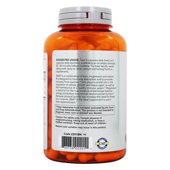 NOW Foods ZMA Sports Recovery Capsules 180 Capsules