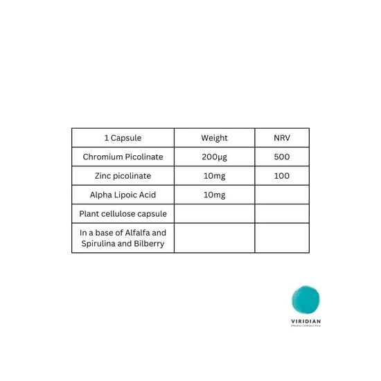 Viridian G.T.F. Chromium Complex Veg Caps 30 Capsules