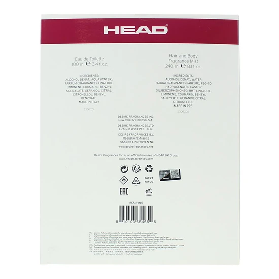 Head Elite Eau De Toilette 100ml + Fragrance Mist 240ml Gift Set 100ml