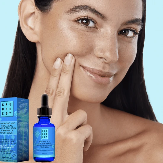 Grounded Body Blue Algae & Collagen Fountain Of Youth HA Facial Serum