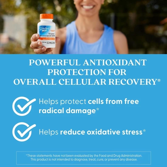 Doctor's Best Trans-Resveratrol With ResVinol-25 100mg Vegicaps 60 Vegicaps