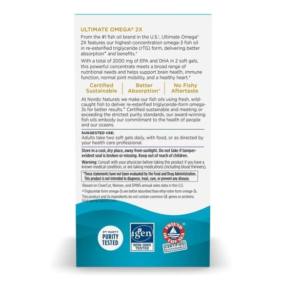 Nordic Naturals Ultimate Omega 2x 2150mg Lemon 60 Softgels