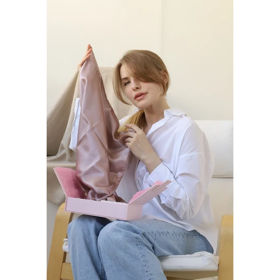 Ness & Me 100% Mulberry Silk Pillowcase & Eye Mask Set Lotus Standard