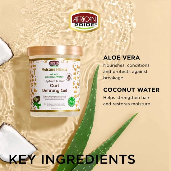 African Pride Moisture Miracle Aloe & Coconut Water Curl Defining Gel 510g