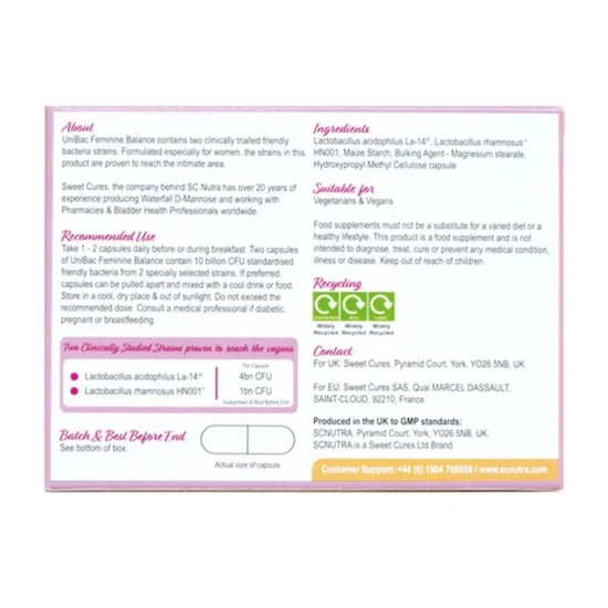 SC Nutra UniBac Feminine Balance Capsules 50 Capsules