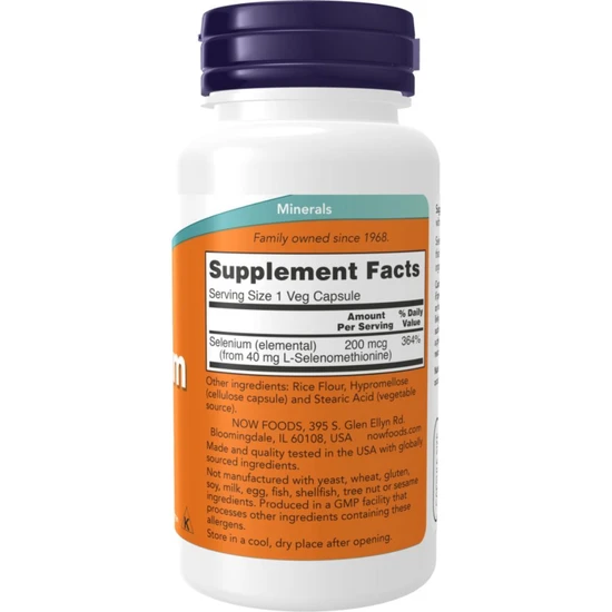 NOW Foods Selenium 200mcg Capsules 90 Capsules