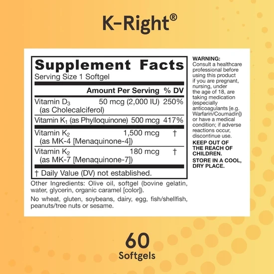 Jarrow Formulas K-Right Softgels 60 Softgels