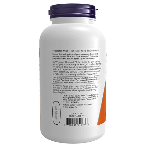 NOW Foods Super Omega EPA Molecularly Distilled 240 Softgels