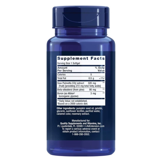 Life Extension PalmettoGuard Saw Palmetto With Beta-Sitosterol 30 Soft Gels