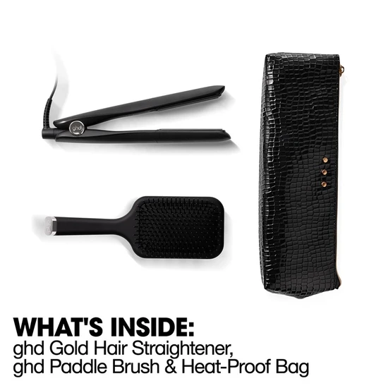ghd Gold Hair Straightener Christmas Gift Set Black