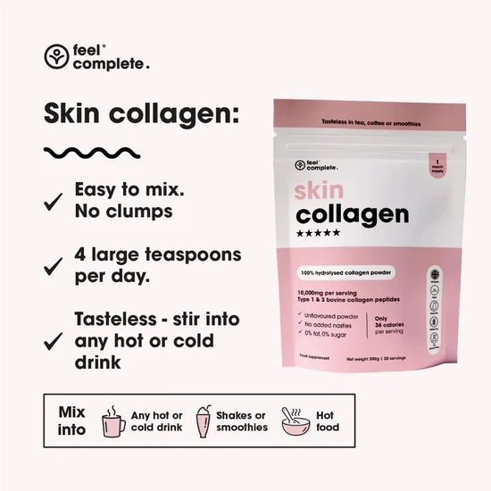 Feel Complete Grass Fed Skin Collagen Powder 140g