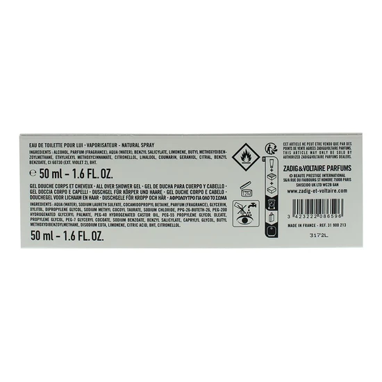 Zadig & Voltaire This Is Him! Eau De Toilette 50ml + Shower Gel 50ml Gift Set 50ml