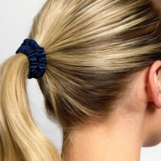 Silver Cloud Satin+ Skinny Soft Hair Scrunchie Santorini Hair Bands x5