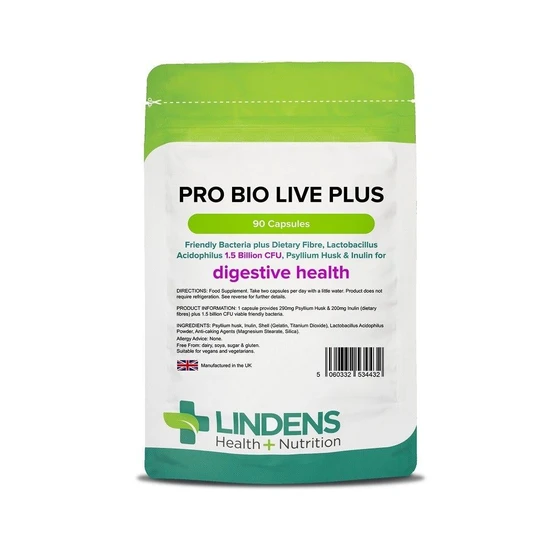 Lindens Pro Bio Live Plus +dietary Fibre Capsules 90 Capsules