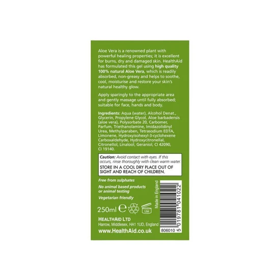 Health Aid Aloe Vera Moisturising Gel 250ml