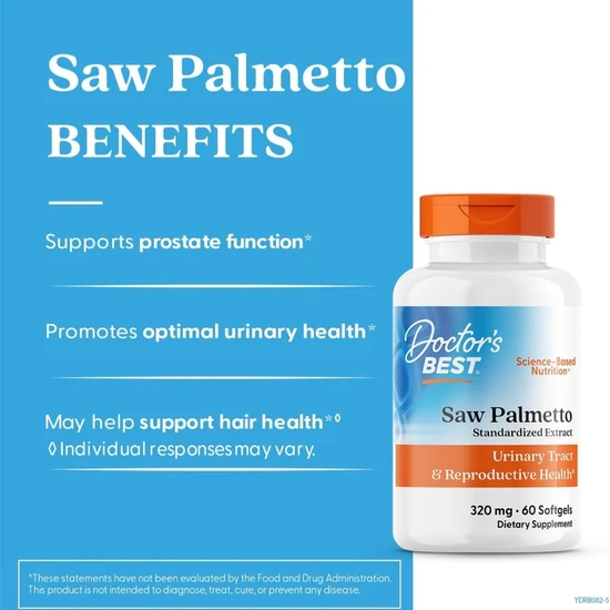 Doctor's Best Saw Palmetto Standardised Extract With Prosterol 320mg-60 Softgels