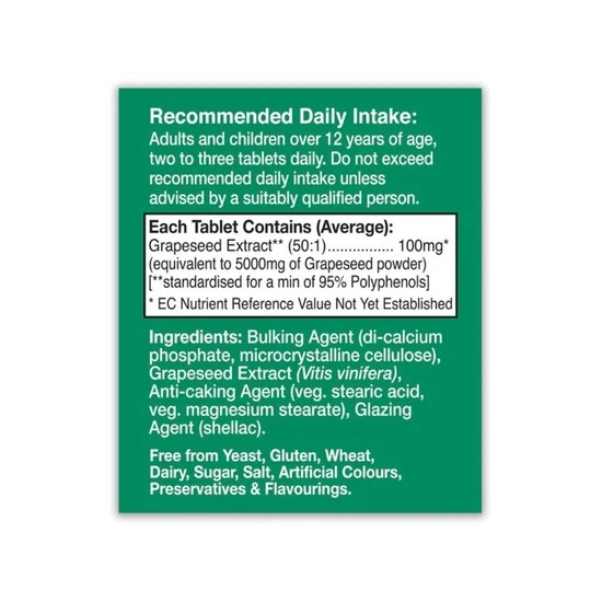 Health Aid Grapeseed Extract 5000mg Tablets 60 Tablets