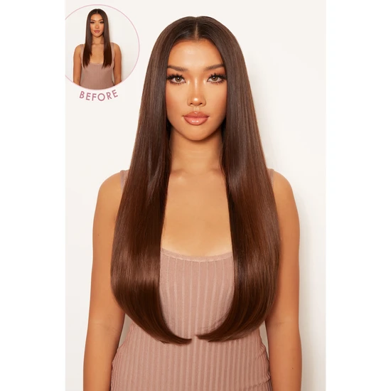 LullaBellz "thick 24" 1 Piece Straight Clip In Hair Extensions Jet Black