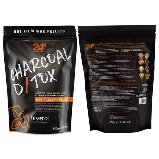 Hive 24k Collection Charcoal D Tox Hot Film Wax Pellets 500 g